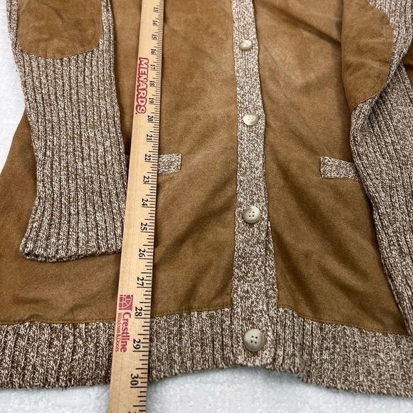 Adrienne Vittadini silk blend tan cardigan size L - Picture 5 of 7